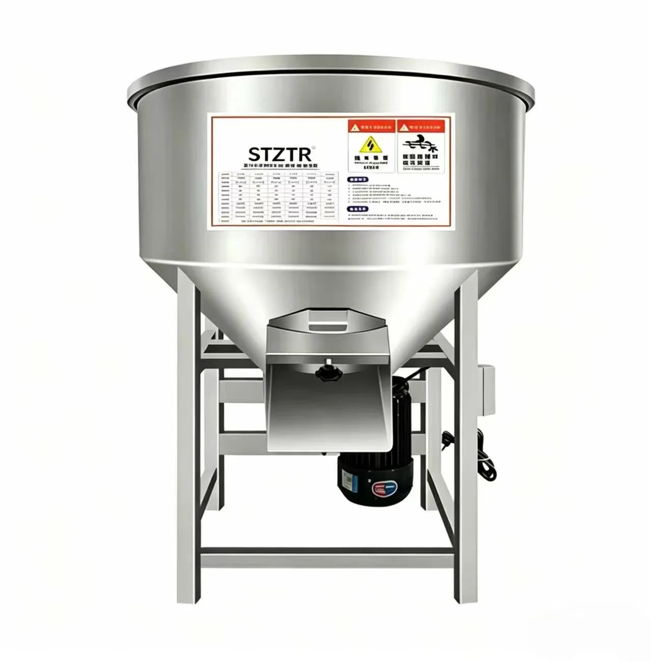 STZTR不锈钢饲料搅拌机 立式养殖饲料混合机 牛羊养殖场拌料设备